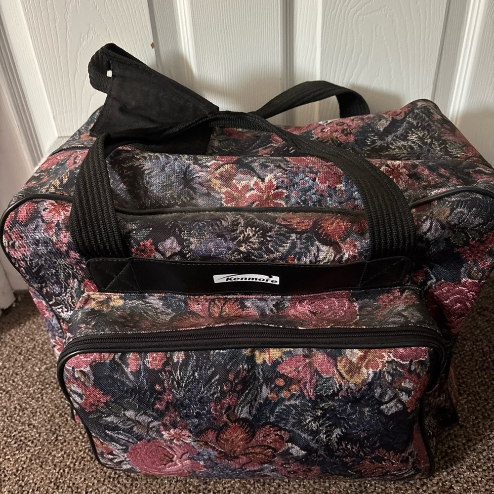 Vintage Kenmore Sewing Machine Carrying Case, Travel Carry Tote Bag Tapestry - Picture 13 of 13